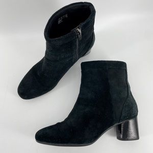 Clarks Womens Unstructured Ankle Boots Black Leather Block Heel 6.5M